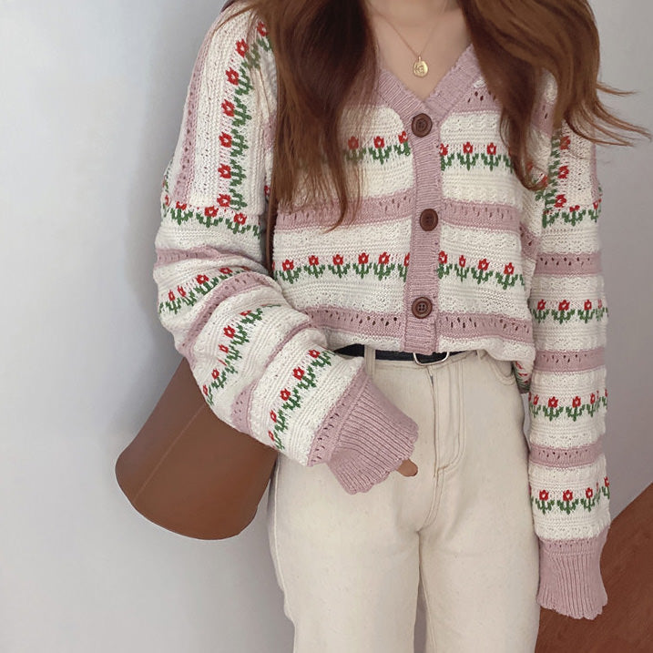 In The Garden Floral Cardigan - Boogzel Clothing