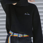 gay embroidery Love is Love High Neck Jumper