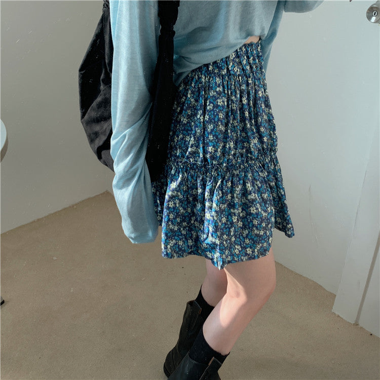 blue floral skirt boogzel apparel