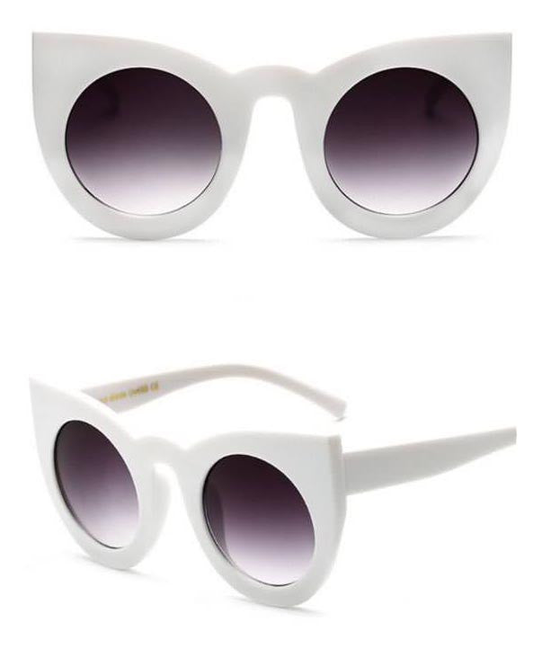 Oversized Cat Eye Sunglasses white