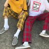 90s red yellow plaid pants boogzel apparel