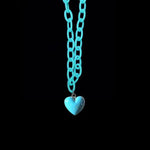 pastel chain  heart necklace 2000's