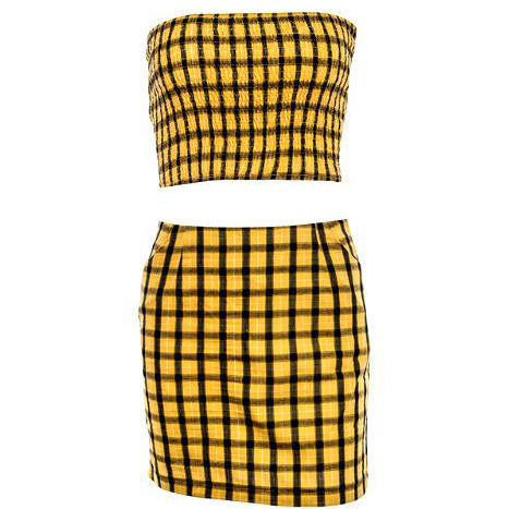 Plaid Top & Skirt Set boogzel apparel