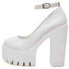 Platform Heeled Sandals white boogzel apparel