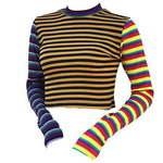 Ribbed Crop Knit crop top rainbow stripe striped