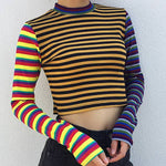 striped ribbed crop top