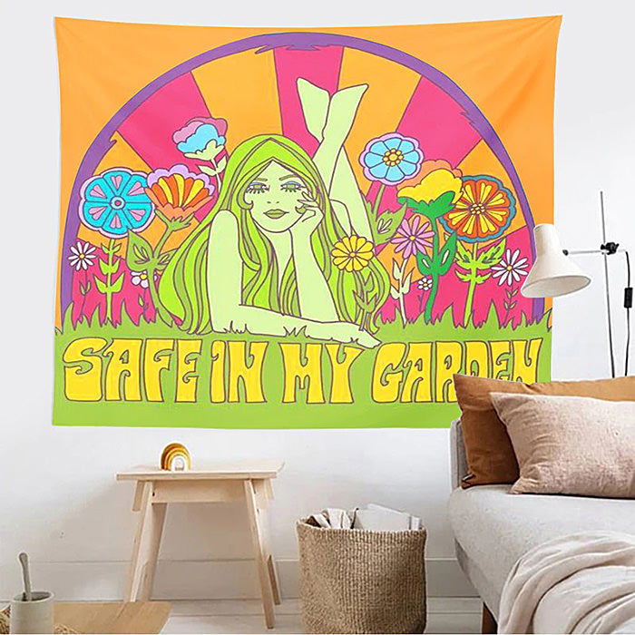 Safe In My Garden Wall Tapestry boogzel apparel