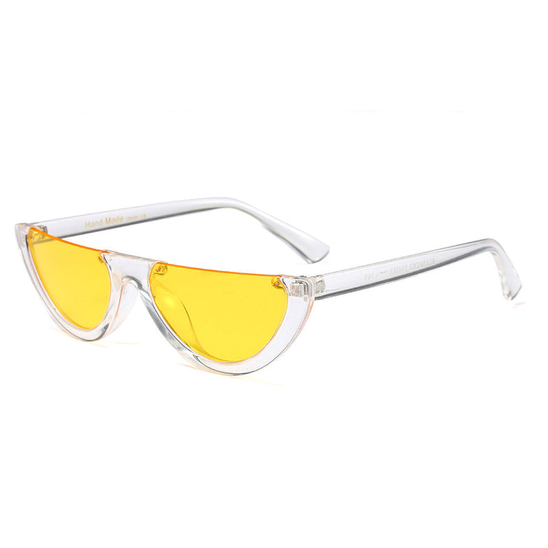 transparent YELLOW vintage Semi Rimless Sunglasses