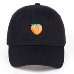 peach hat, peach cap, embroidery, peach embroidery, tumblr cap, tumbler hat