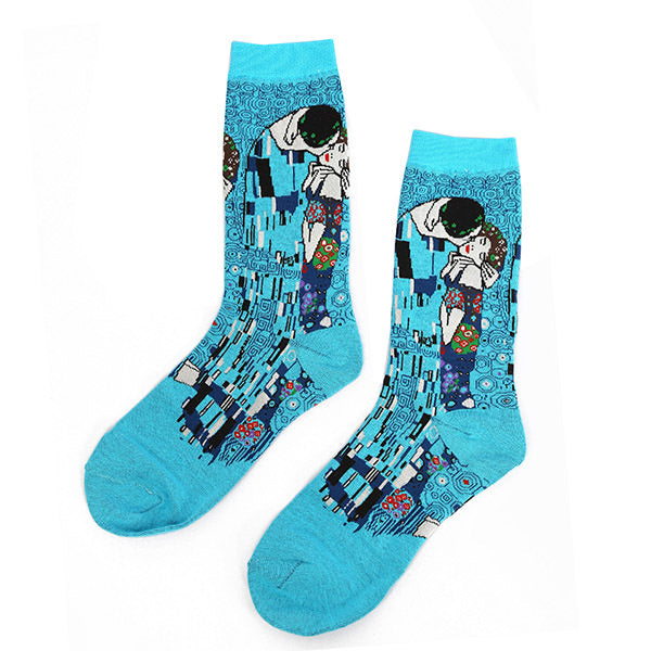 blue Klimt Socks kiss