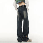 wide leg aesthetic jeans star print boogzel clothing