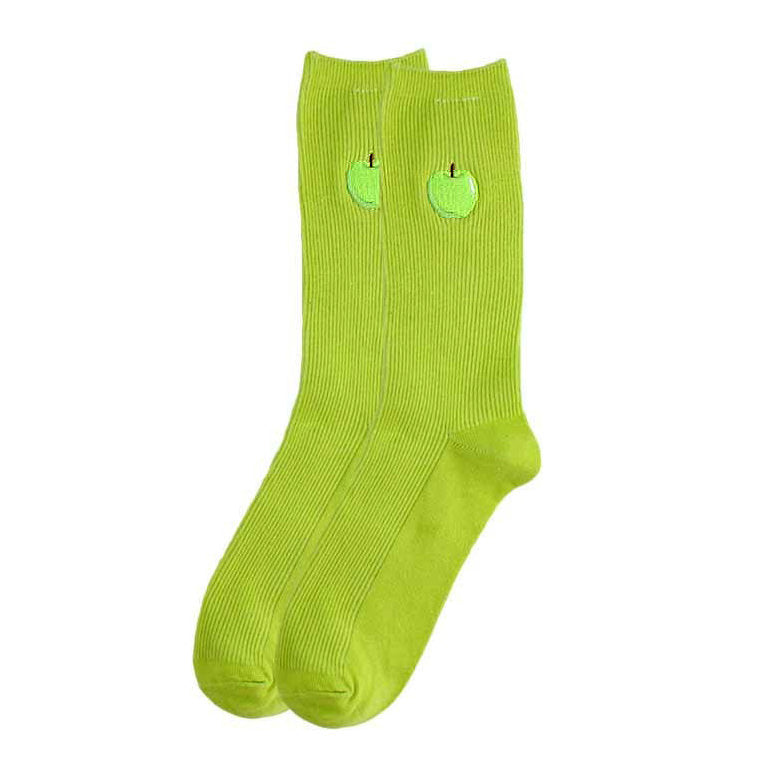 Apple Embroidered Socks