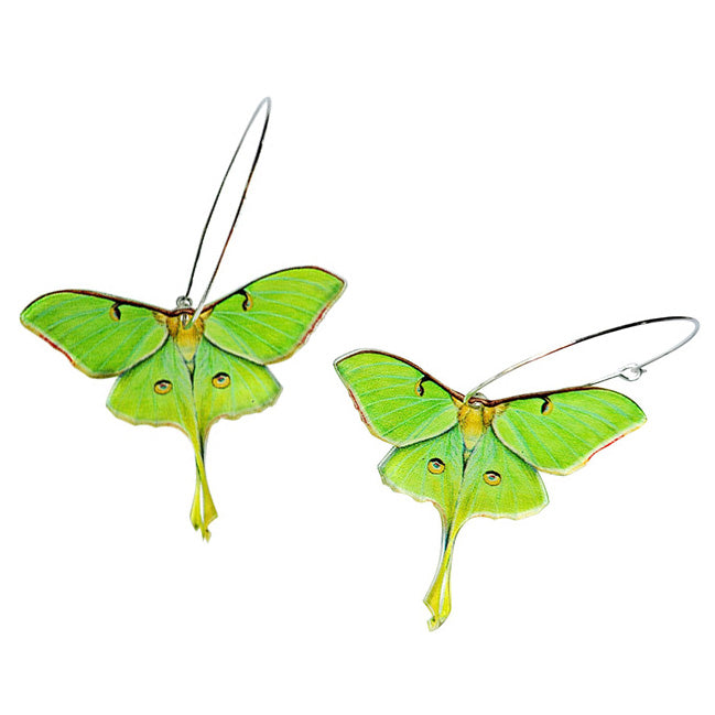 green butterfly aesthetic earrings