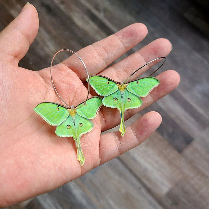 green butterfly aesthetic earrings