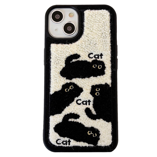 cat embroidered iphone case boogzel clothing