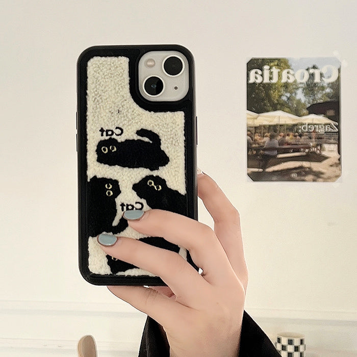 cat embroidered iphone case boogzel clothing