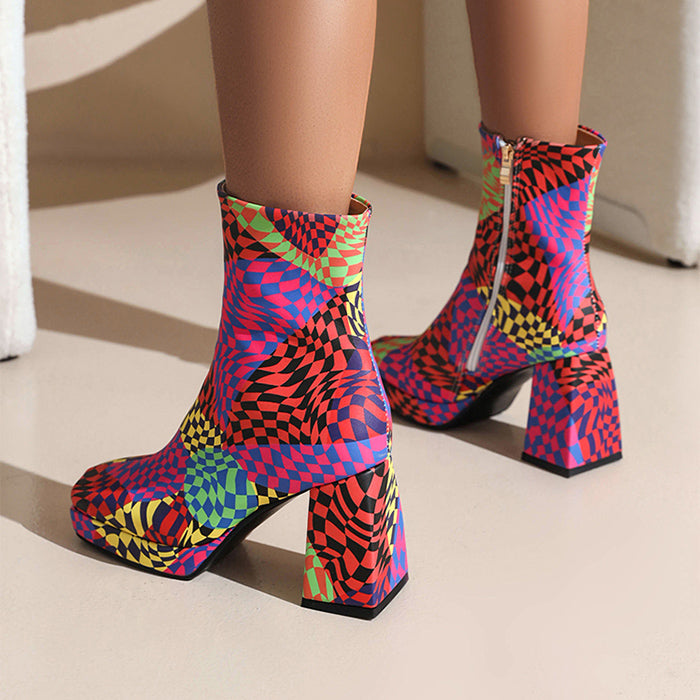 Checkered Platform Boots | BOOGZEL CLOTHING – Boogzel Clothing