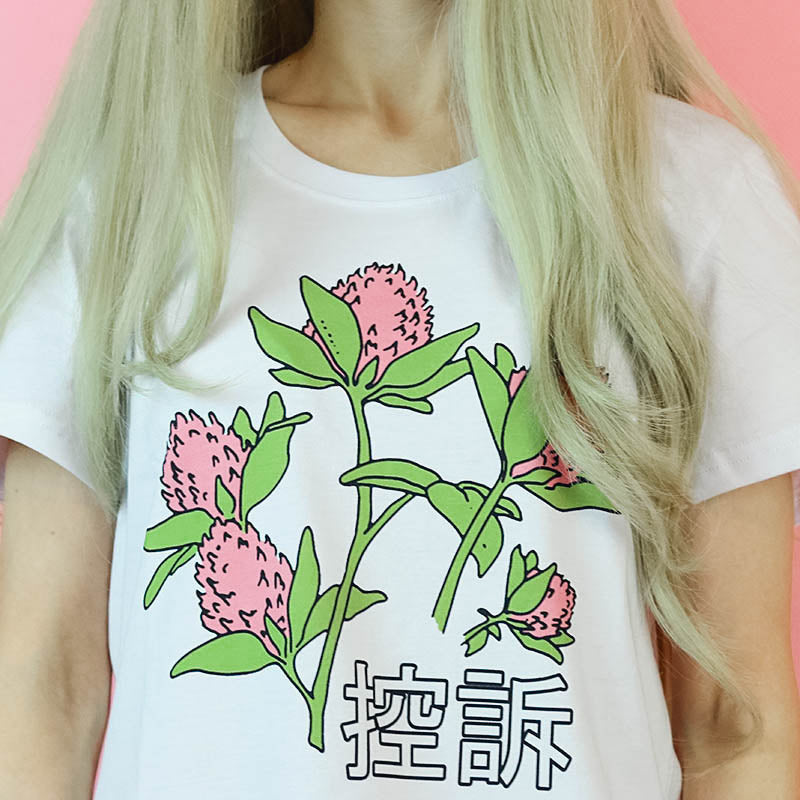 aesthetic soft grunge flower pnk japan t-shirt boogzel apparel