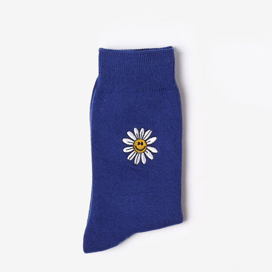 daisy socks flower floral embroidery