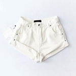 white high waist shorts boogzel apparel