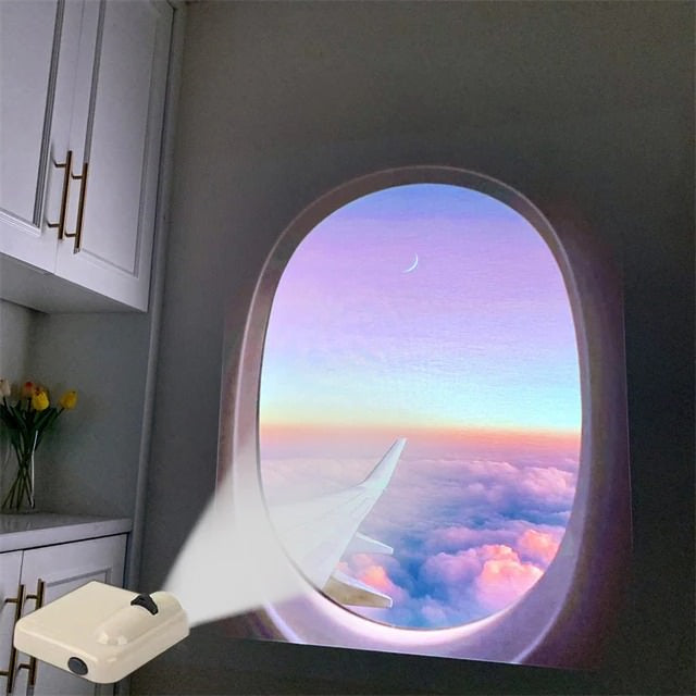 Airplane Fake Window Wall Projector