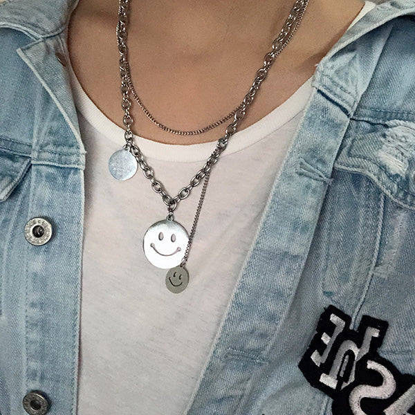 Fake Smile Chain Necklace