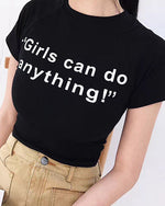 Girls Can Do Anything  crop top black boogzel apparel 