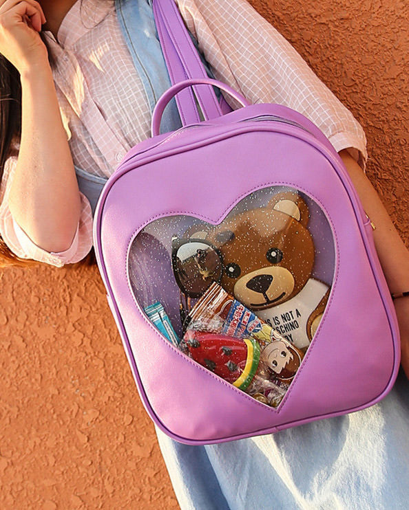 purple Heart Glitter Backpack boogzel apparel