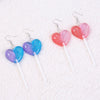 glitter Heart Lollipop candy Earrings