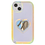 holographic heart mirror phone case boogzel clothing
