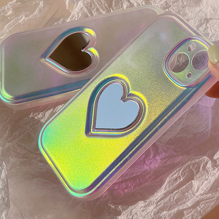 Holographic Heart Mirror iPhone Case Holographic Heart Mirror iPhone Case