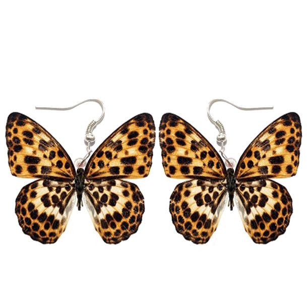 leopard butterfly earrings