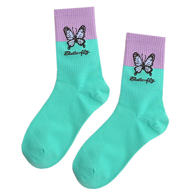 Pastel Butterfly Socks soft girl  aesthetic 