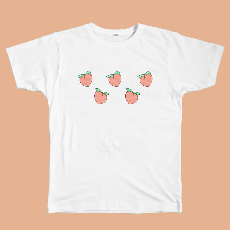 Peaches Embroidered Tee
