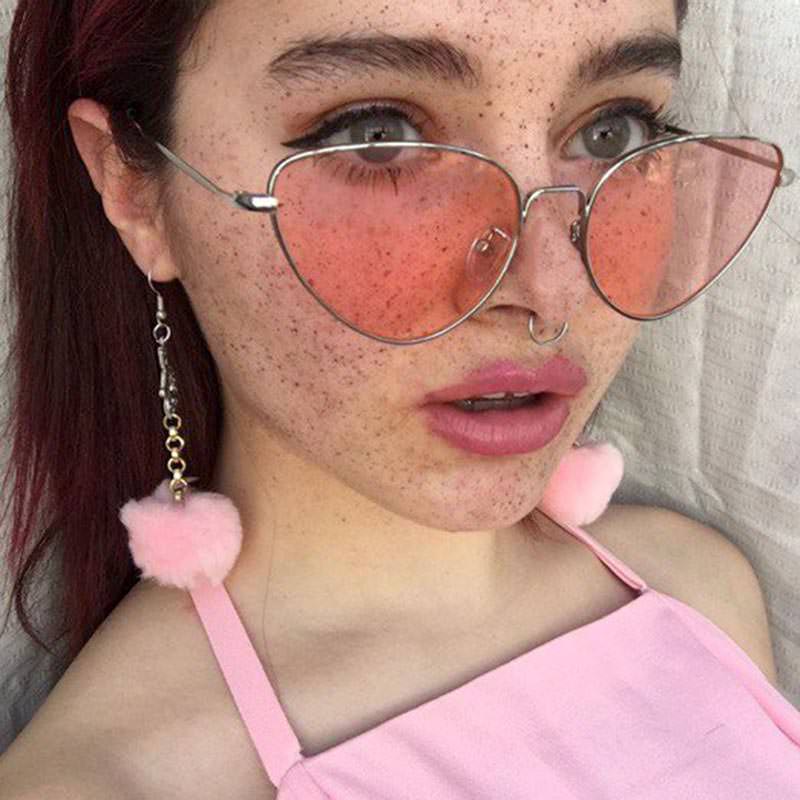 pink cat eyes sunglasses boogzel apparel