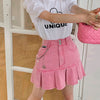 pink denim skirt boogzel clothing