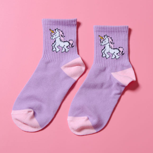 Purple Unicorn Socks boogzel apparel