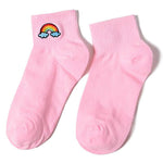 tumblr Rainbow Embroidered Socks