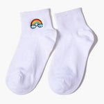 aesthetic Rainbow Embroidered Socks