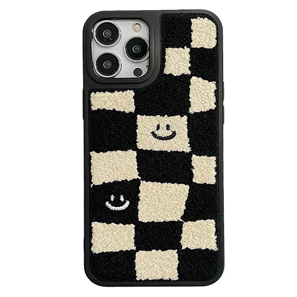 smile checkered phone case boogzel clothing