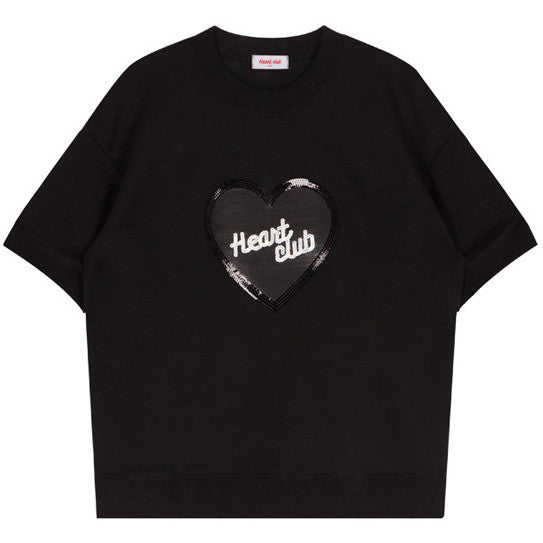 Sequin Heart Club T-Shirt