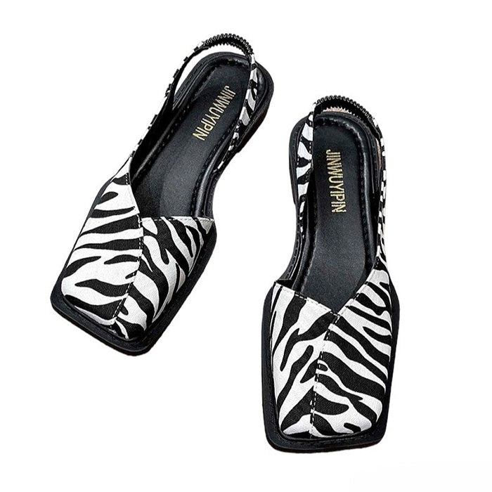zebra square toe sandals boogzel clothing