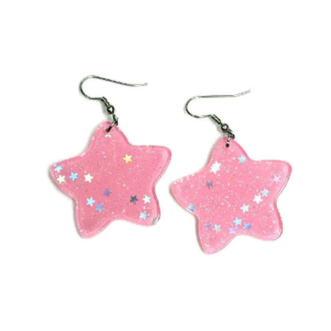 glitter star earring
