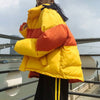aesthetic coat, tumblr coat, puffa jacket, yellow jacket