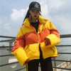 aesthetic coat, tumblr coat, puffa jacket, yellow jacket