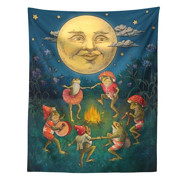 dancing frog aesthetic wall tapestry boogzel apparel