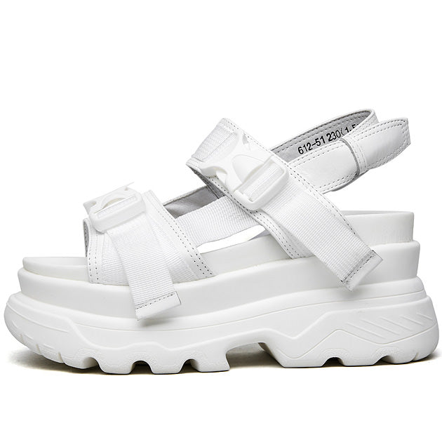 white platform buckle sandals shop boogzel apparel