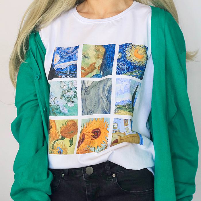 van gogh t-shirt tee shirt painting aesthetic art tumblr soft grunge fashion blog outfit