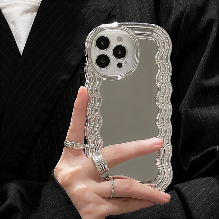 wave mirror aesthetic iphone case boogzel clothing