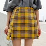 Plaid Check Mini Skirt yellow